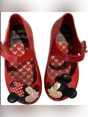 Mini Melissa Red Mickey & Minnie Mary Jane Shoes for Kids